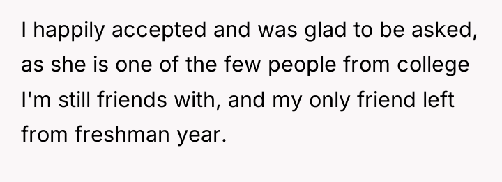 I happily accepted and was glad to be asked, as...