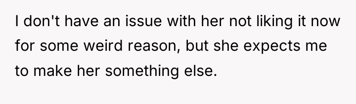 I don't have an issue with her not liking it...