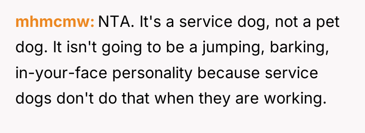 mhmcmw NTA. It's a service dog, not a pet dog....