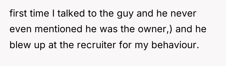 first time I talked to the guy and he never...