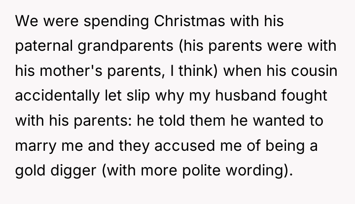 We were spending Christmas with his paternal grandparents (his parents...