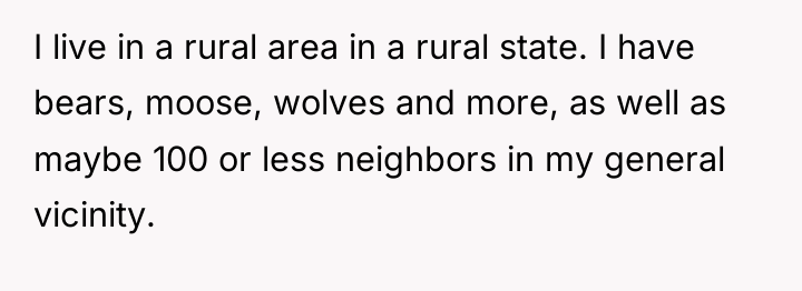 I live in a rural area in a rural state....