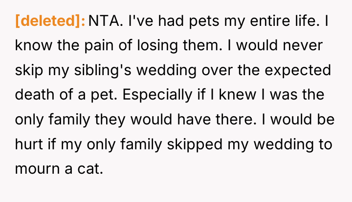 [deleted] NTA. I've had pets my entire life. I know...