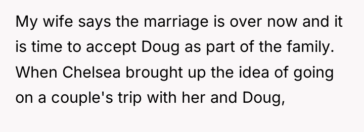 My wife says the marriage is over now and it...