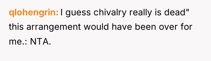 qlohengrin I guess chivalry really is dead" this arrangement would...