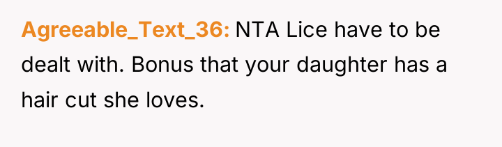 Agreeable_Text_36 NTA Lice have to be dealt with. Bonus that...