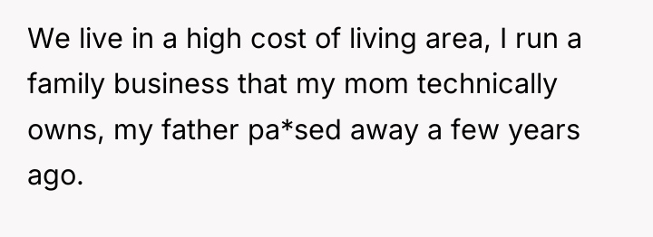 We live in a high cost of living area, I...