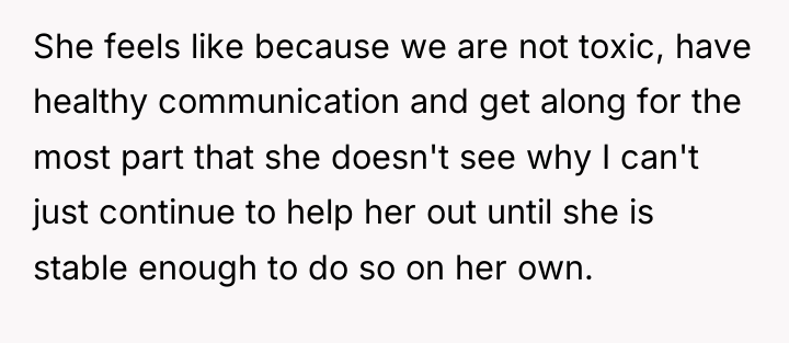 She feels like because we are not toxic, have healthy...