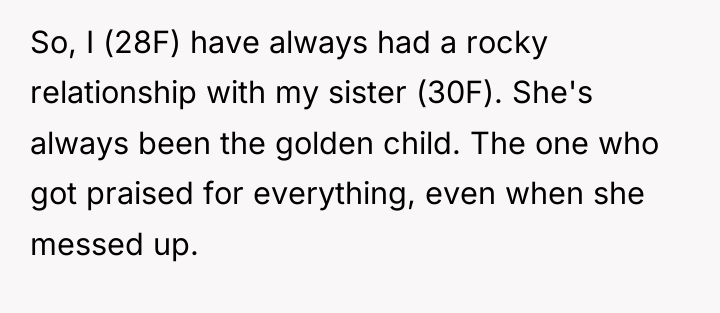So, I (28F) have always had a rocky relationship with...