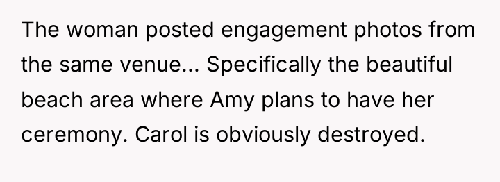 The woman posted engagement photos from the same venue... Specifically...