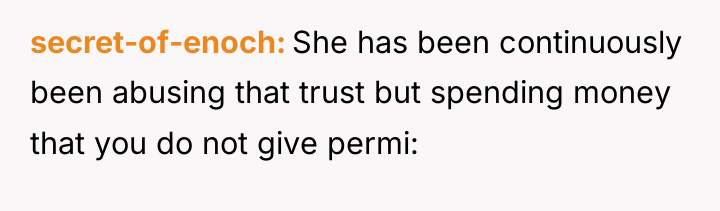 secret-of-enoch She has been continuously been abusing that trust but...