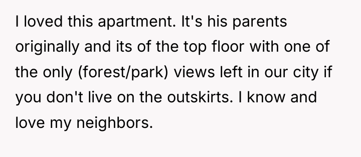 I loved this apartment. It's his parents originally and its...