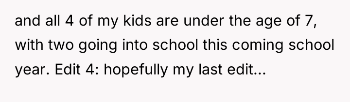 and all 4 of my kids are under the age...