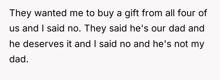 They wanted me to buy a gift from all four...