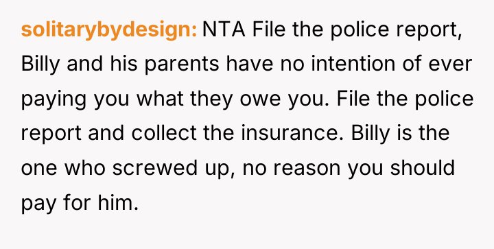 solitarybydesign NTA File the police report, Billy and his parents...