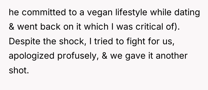 he committed to a vegan lifestyle while dating & went...