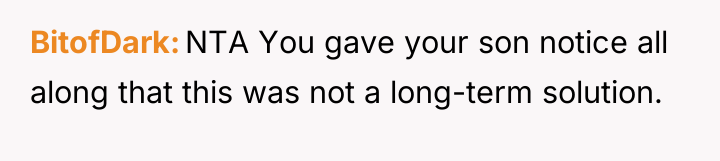 BitofDark NTA You gave your son notice all along that...