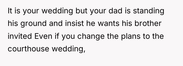 It is your wedding but your dad is standing his...