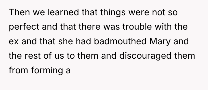 Then we learned that things were not so perfect and...