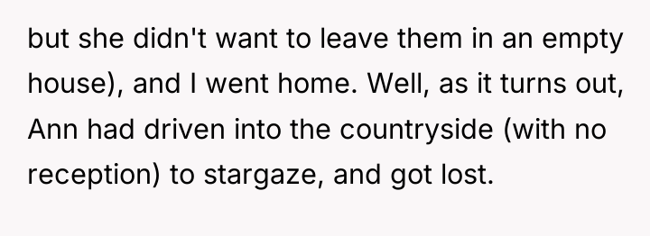 but she didn't want to leave them in an empty...