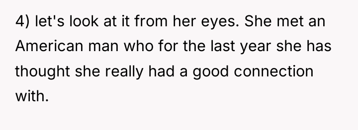 4) let's look at it from her eyes. She met...