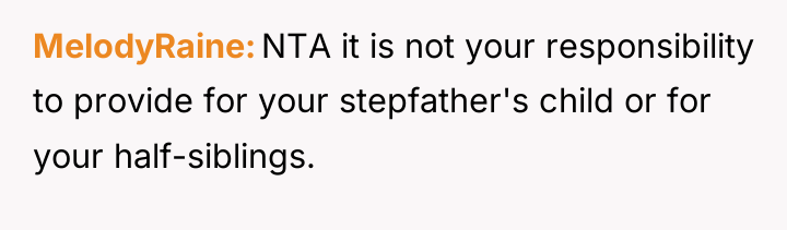 MelodyRaine NTA it is not your responsibility to provide for...