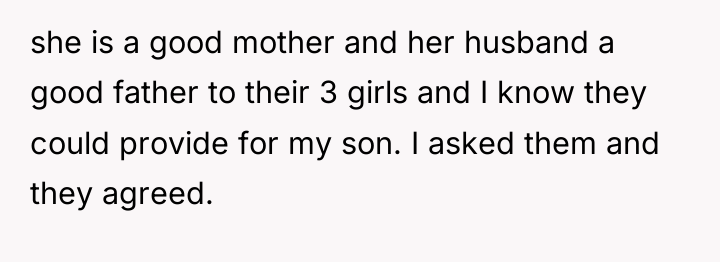 she is a good mother and her husband a good...