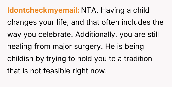 Idontcheckmyemail NTA. Having a child changes your life, and that...