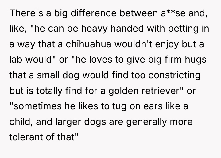 There's a big difference between a**se and, like, "he can...