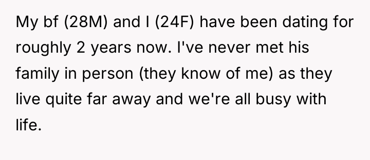 My bf (28M) and I (24F) have been dating for...