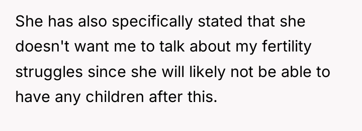 She has also specifically stated that she doesn't want me...