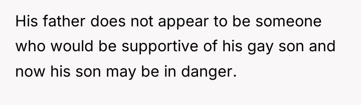His father does not appear to be someone who would...
