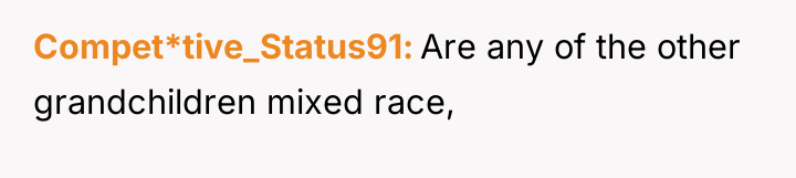 Compet*tive_Status91 Are any of the other grandchildren mixed race,