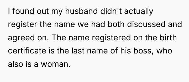I found out my husband didn't actually register the name...
