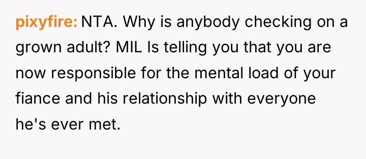 pixyfire NTA. Why is anybody checking on a grown adult?...