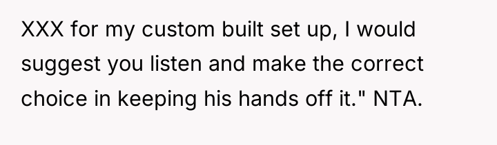 XXX for my custom built set up, I would suggest...
