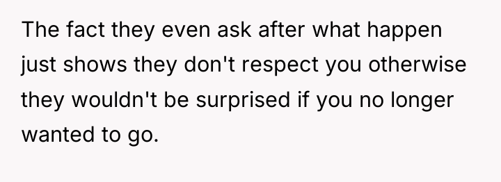 The fact they even ask after what happen just shows...