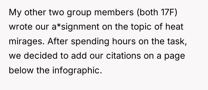 My other two group members (both 17F) wrote our a*signment...
