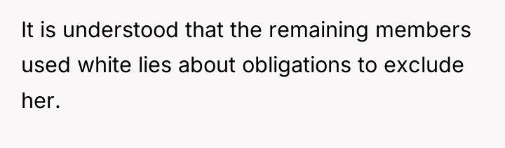 It is understood that the remaining members used white lies...