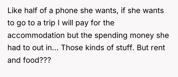 Like half of a phone she wants, if she wants...