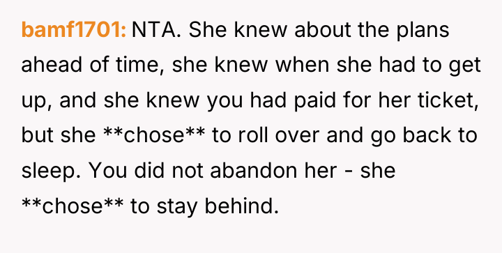 bamf1701 NTA. She knew about the plans ahead of time,...