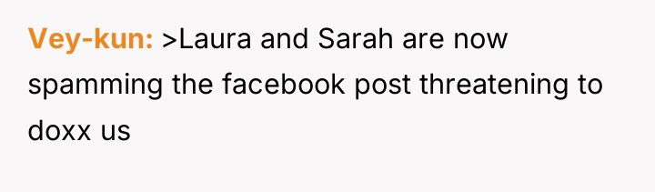 Vey-kun >Laura and Sarah are now spamming the facebook post...