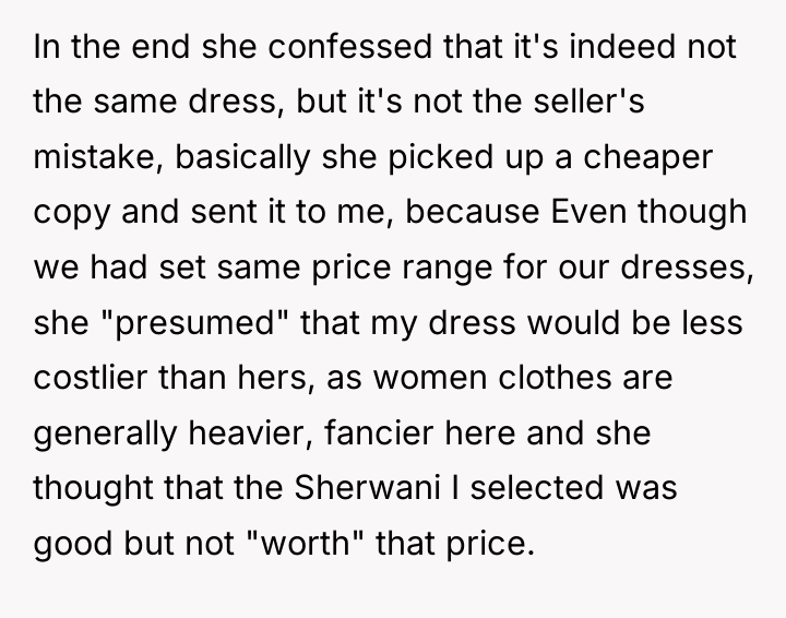 In the end she confessed that it's indeed not the...