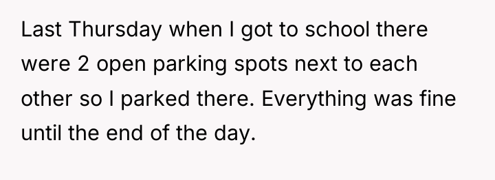 Last Thursday when I got to school there were 2...