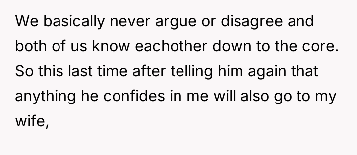 We basically never argue or disagree and both of us...