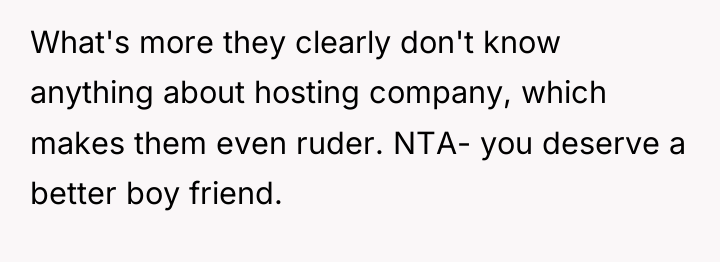 What's more they clearly don't know anything about hosting company,...