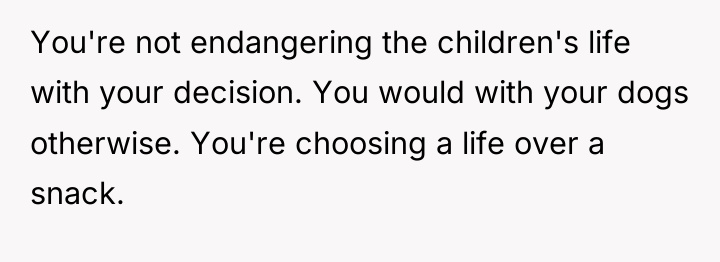 You're not endangering the children's life with your decision. You...