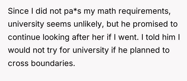 Since I did not pa*s my math requirements, university seems...
