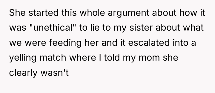 She started this whole argument about how it was "unethical"...
