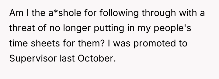 Am I the a*shole for following through with a threat...